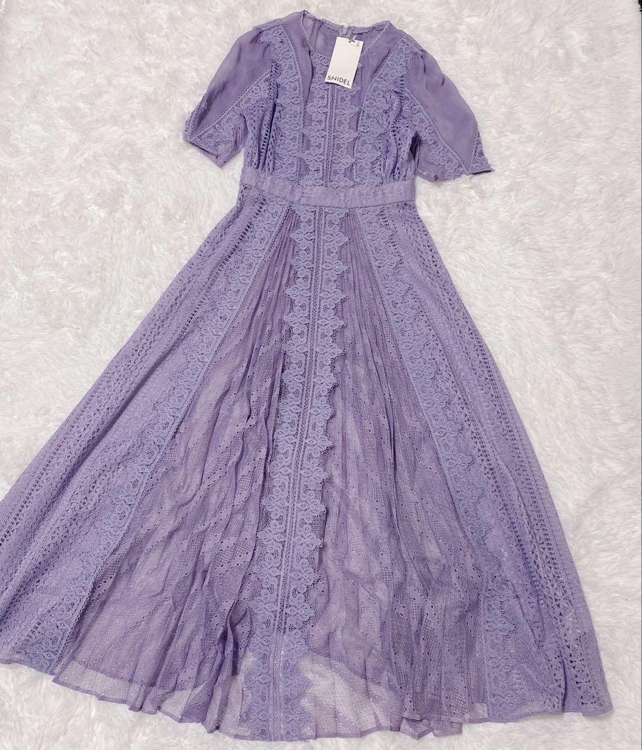 新品タグ付き✨スナイデル レースプリーツワンピース O