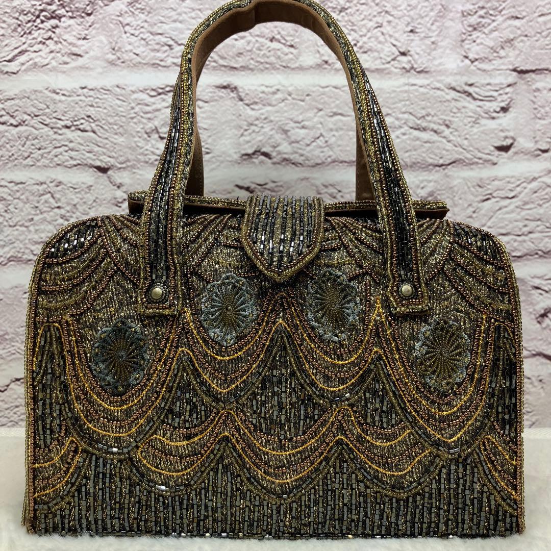 美品✨ビーズバッグ 和装 洋装 結婚式 パーティー エスニック ハンドバッグ 美品✨ビーズバッグ 和装 洋装 結婚式 パーティー エスニック ハンドバッグ