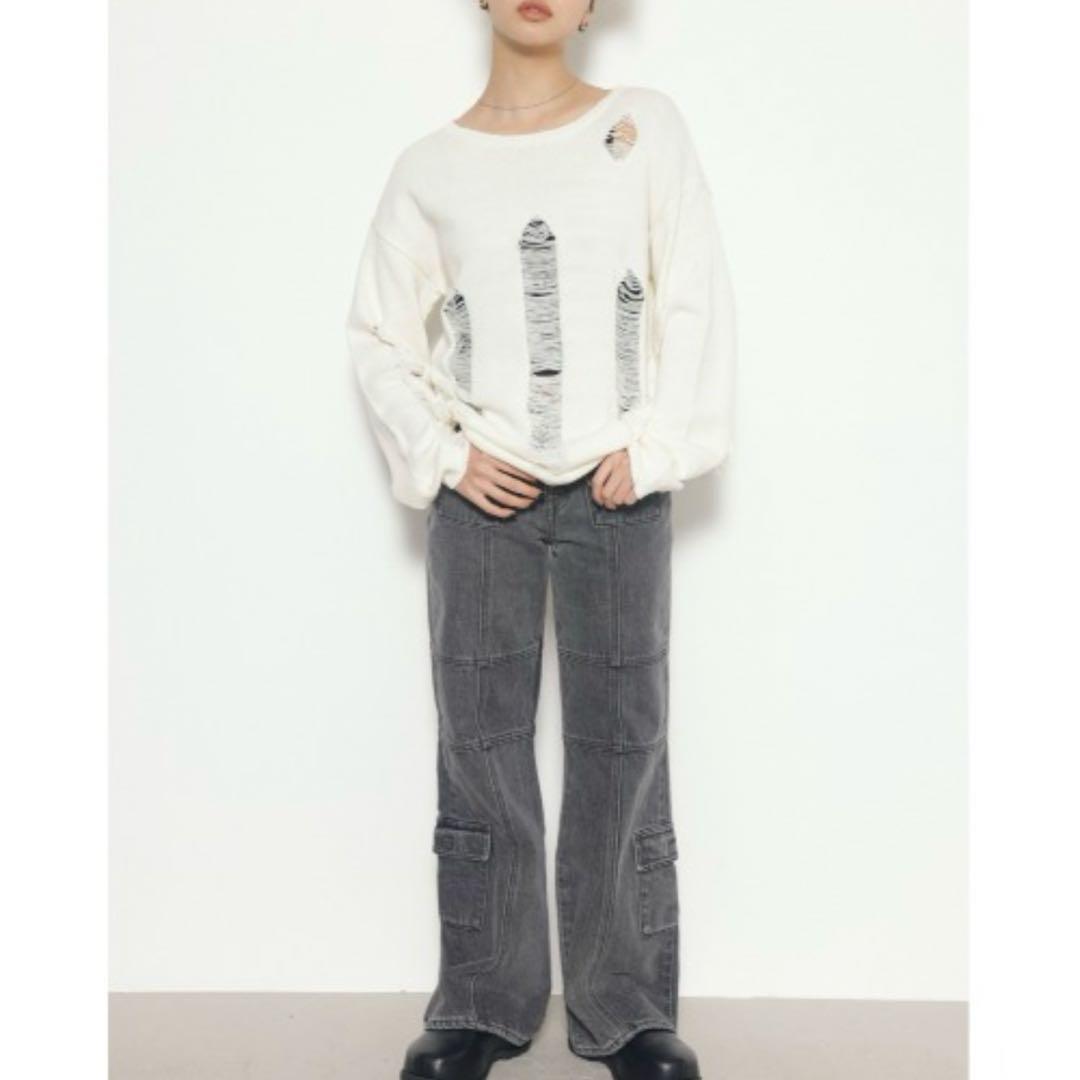 00s Vintage アーカイブ y2k メッシュ　ニット　水色　グランジ 00s Vintage アーカイブ y2k メッシュ ニット 水色 グランジ