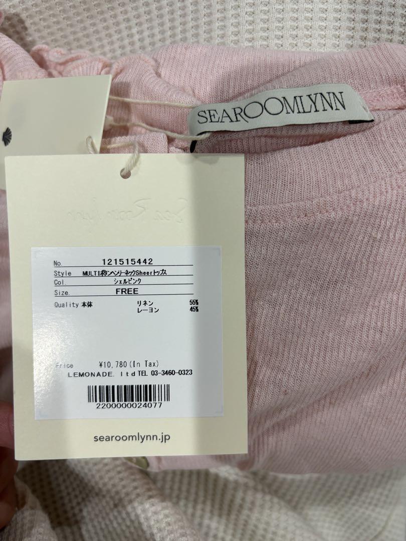 SeaRoomlynn✴︎MULTIボタンヘンリーネックSheerトップス　ピンク SeaRoomlynn✴︎MULTIボタンヘンリーネックSheerトップス ピンク