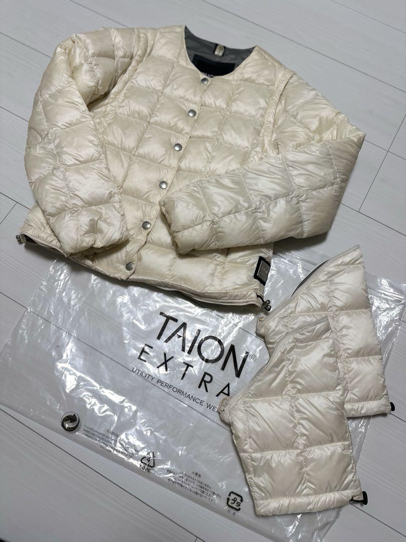 TAION EXTR クルーネックダウンセット オフホワイトS