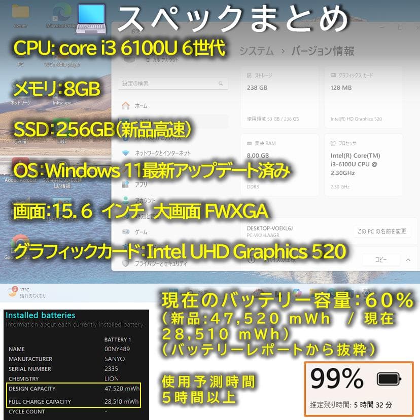【高機能＆徹底整備】整備新型windows11 NECノートパソコンオフィス付き