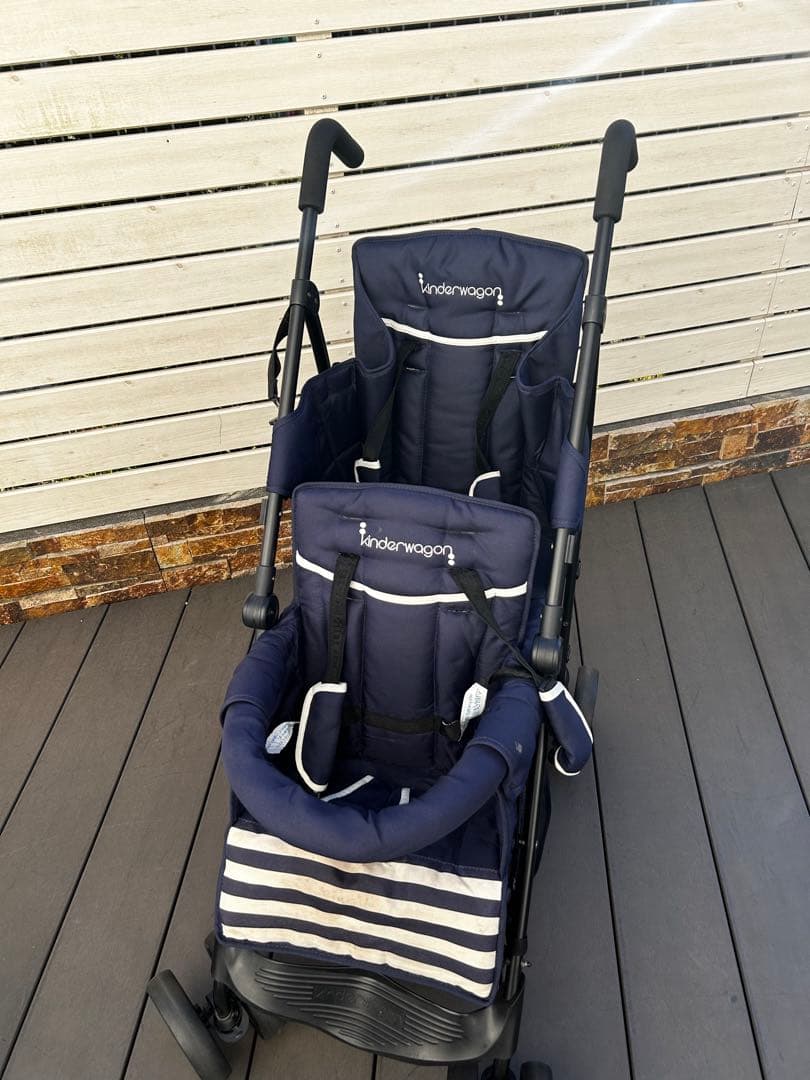 Kinderwagon ダブルベビーカー ネイビー