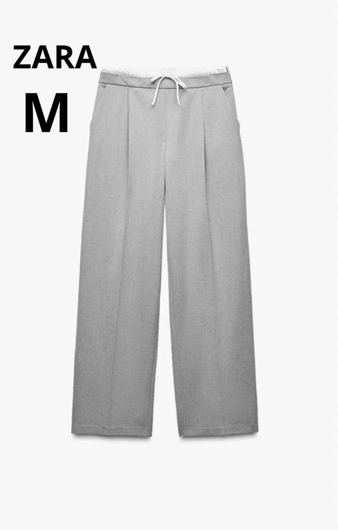 ZARA ザラ　WIDE-LEGパンツ ダブルウエストバンド