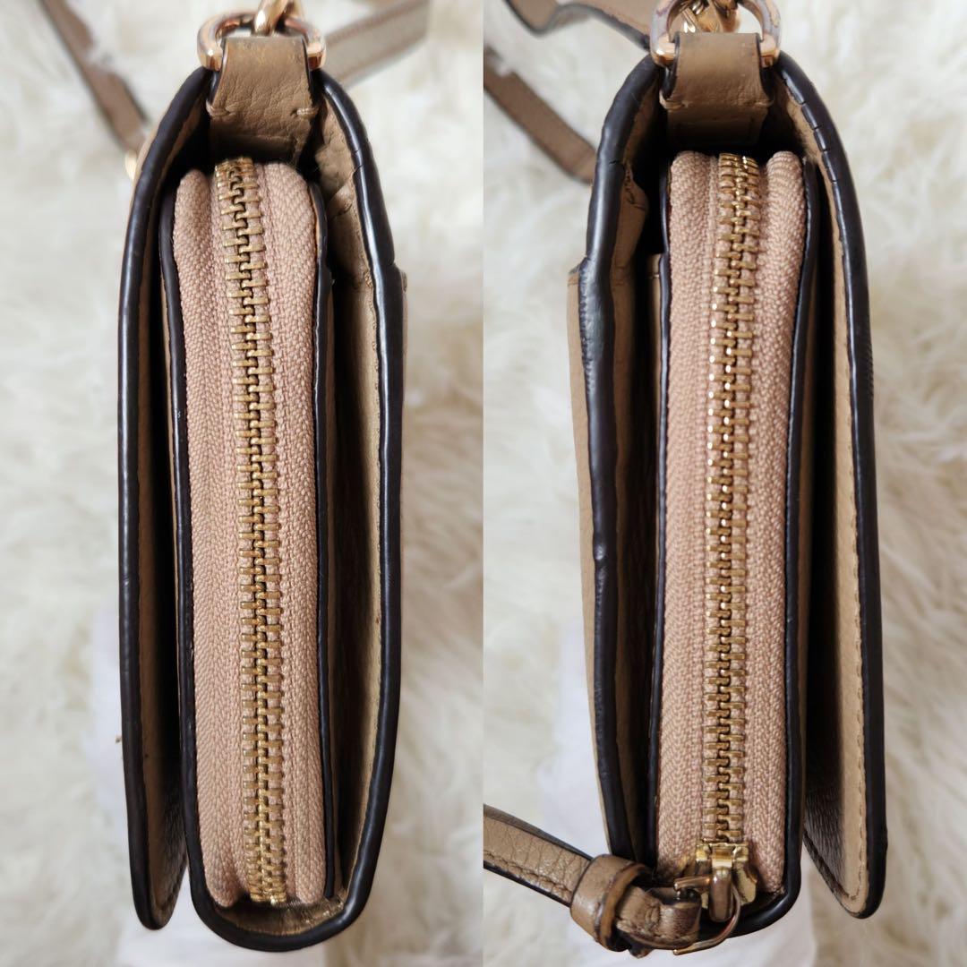 【美品】トリーバーチ ショルダーバッグ クラッチバッグ レザー 肩掛け 茶