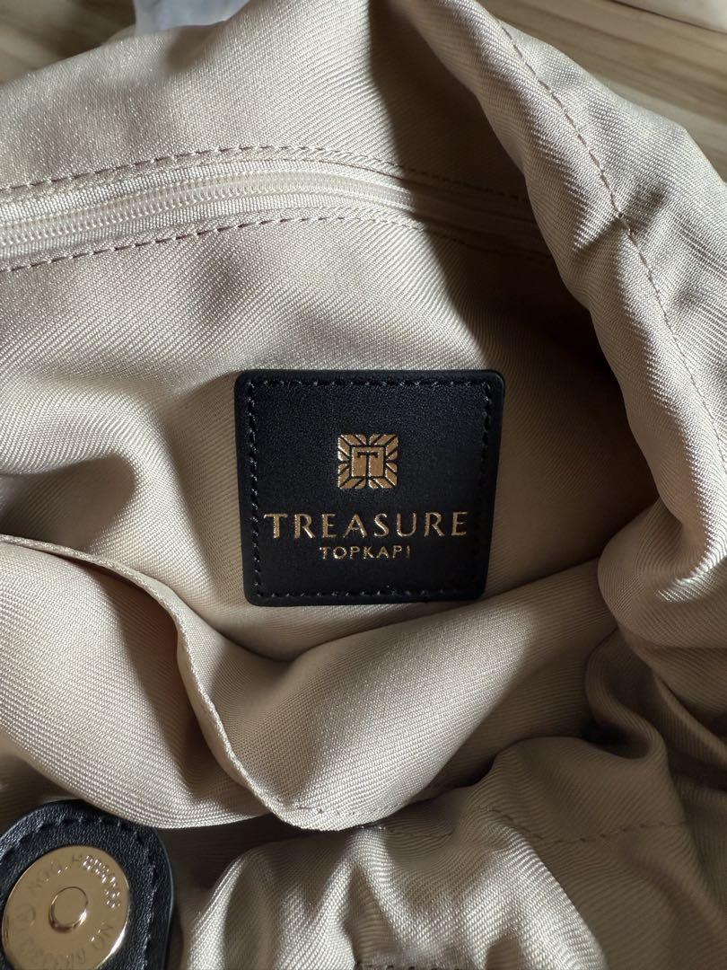 TREASURE TOPKAPIマイルドサテン スカーフ柄 巾着 トート バッグ