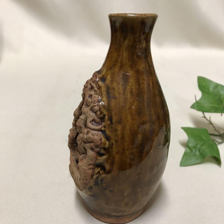 萬古焼 骨董品 アンティーク 刷毛目 縁起物 GxQZE-m57985778009 名工 人見洞永 酒器 恵比寿様 得価在庫