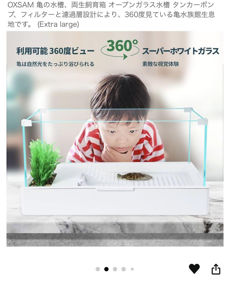 OXSAM 亀の水槽、両生飼育箱 オープンガラス水槽