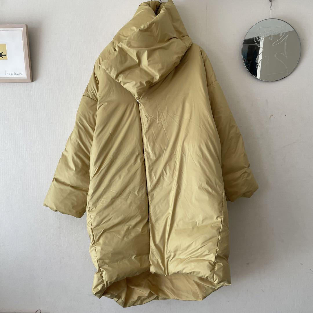 【美品・撥水加工済み】マフラー付きノーカラーダウン