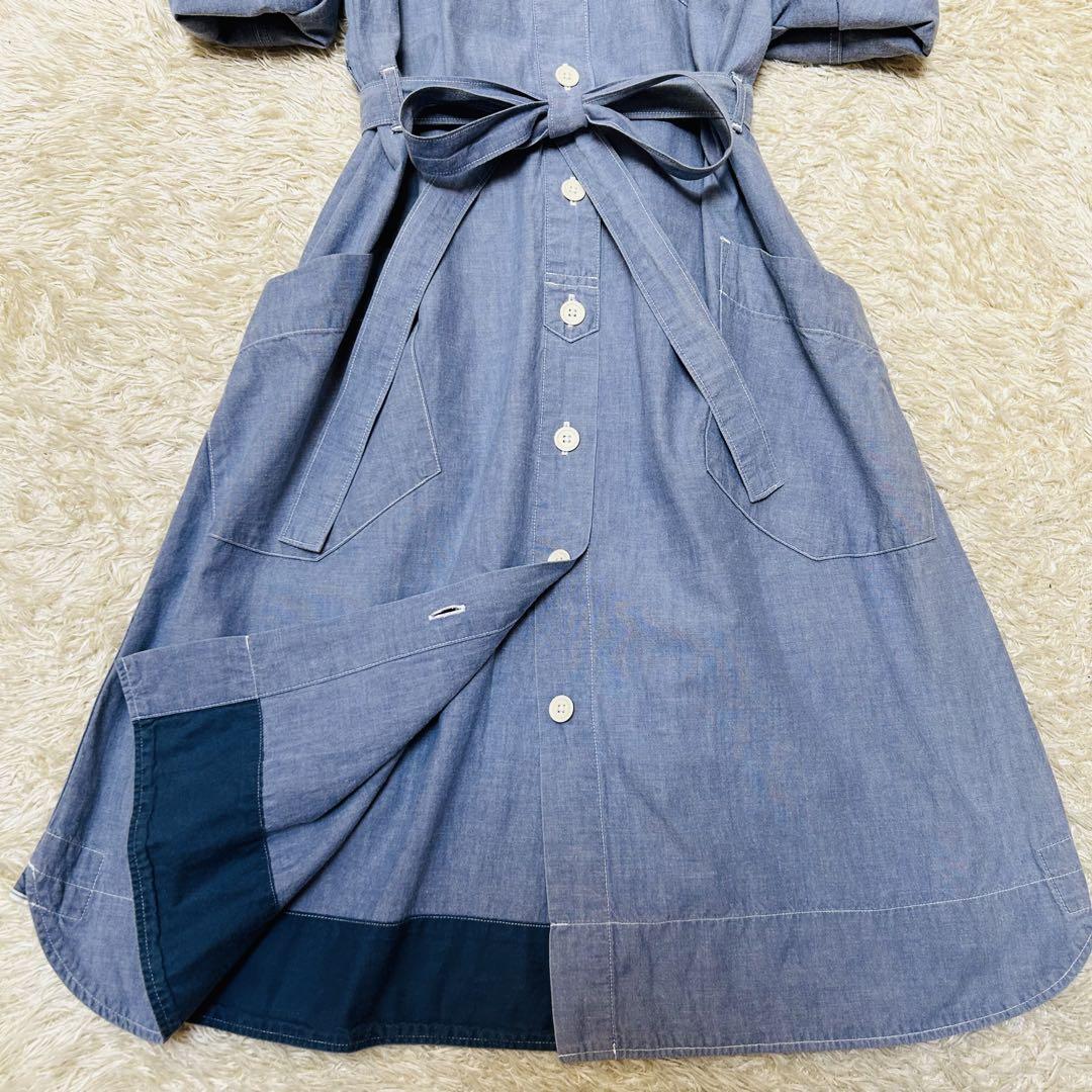 美品 MHL. マーガレットハウエル デニムシャツワンピース 半袖