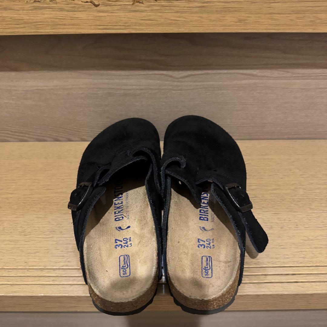 Birkenstock ブラック ボストン　スエードレザー　37