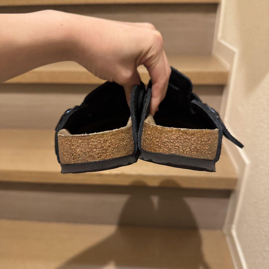 Birkenstock ブラック ボストン　スエードレザー　37