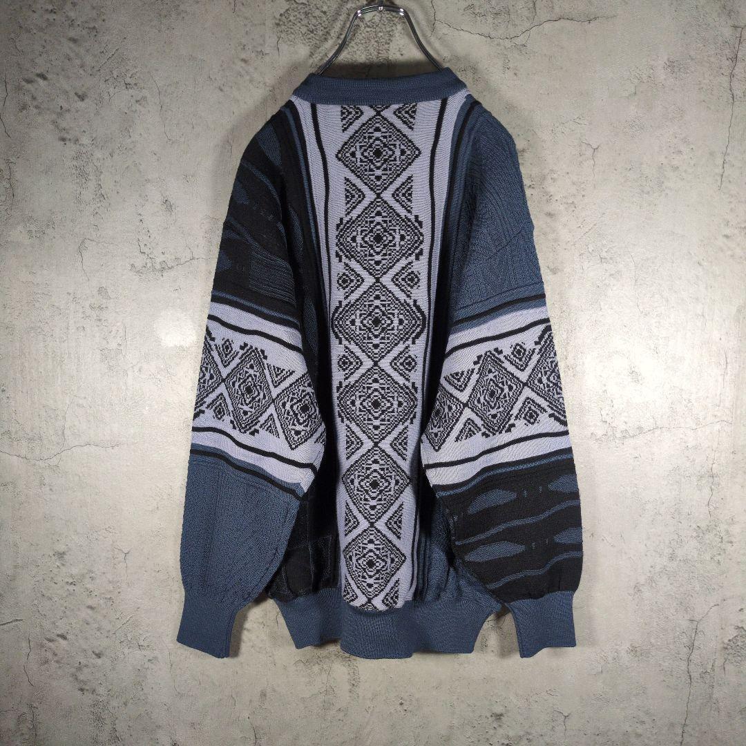 【新品タグ付】日本製 LANCEL ランセル 総柄 ウールニット デッドストック