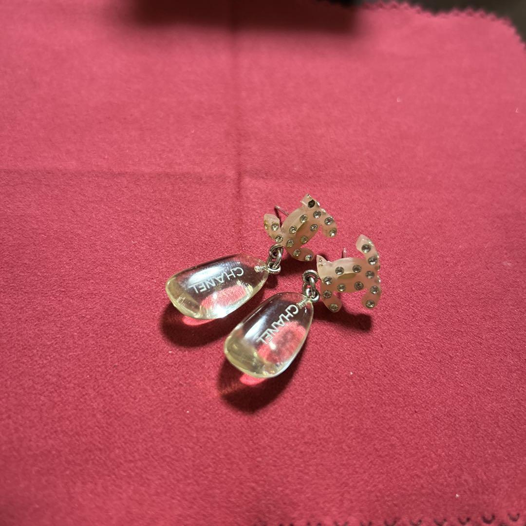 ヴィンテージ シャネルピアス ピンクストーン