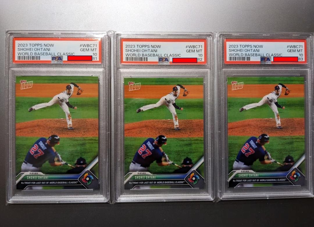 3枚連番 PSA10 ・大谷翔平 WBC Topps now トラウト 水原一平