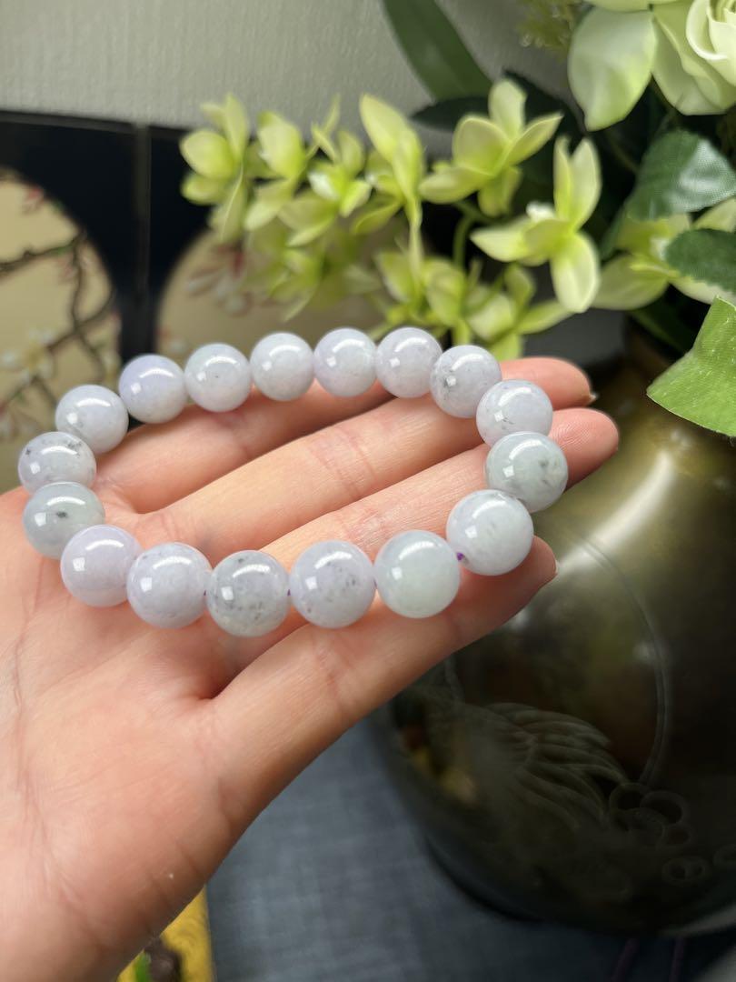 週末特売品‼️買得品‼️天然A貨翡翠　希少品、超レア特色春帯彩乌鶏大粒ブレスレット