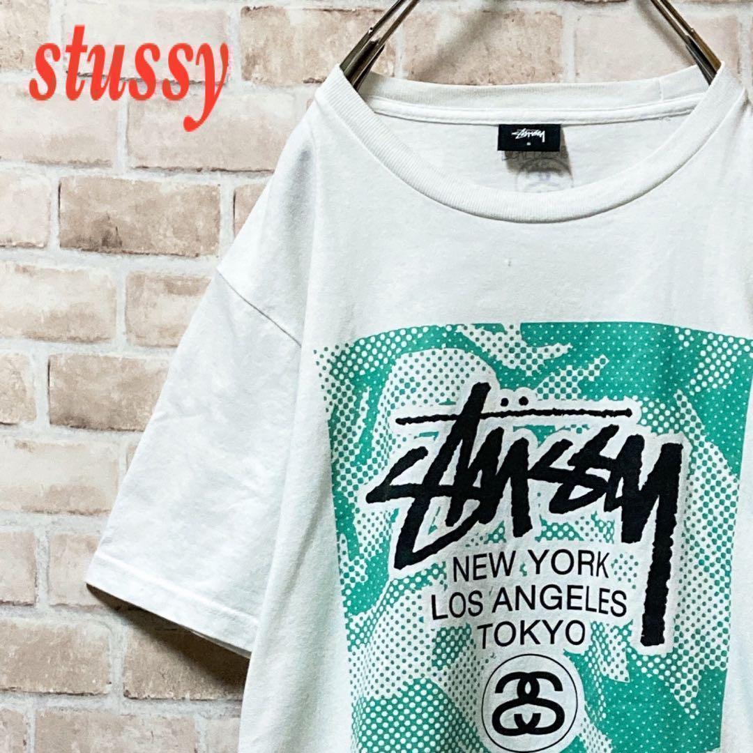 【希少】stussy ステューシー　ビックロゴ　Tシャツ ホワイト　S