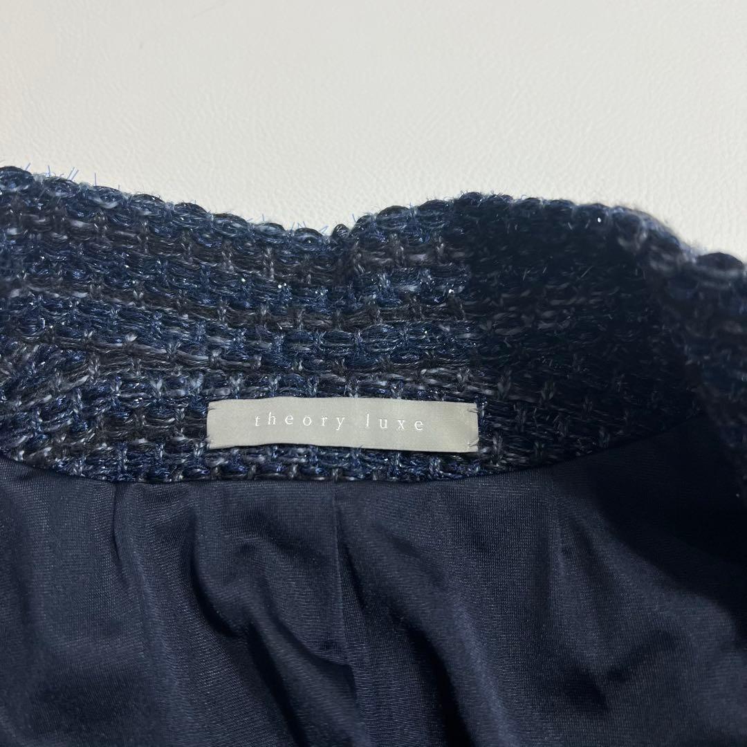 美品 Theory luxe セオリーリュクス ニットジャケット ノーカラー 美品 Theory luxe セオリーリュクス ニットジャケット ノーカラー