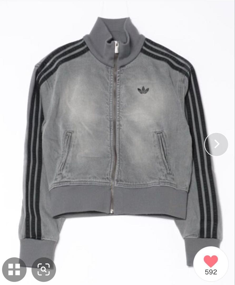 adidas originalsアディ デニムトラックトップ グレー SS adidas originals