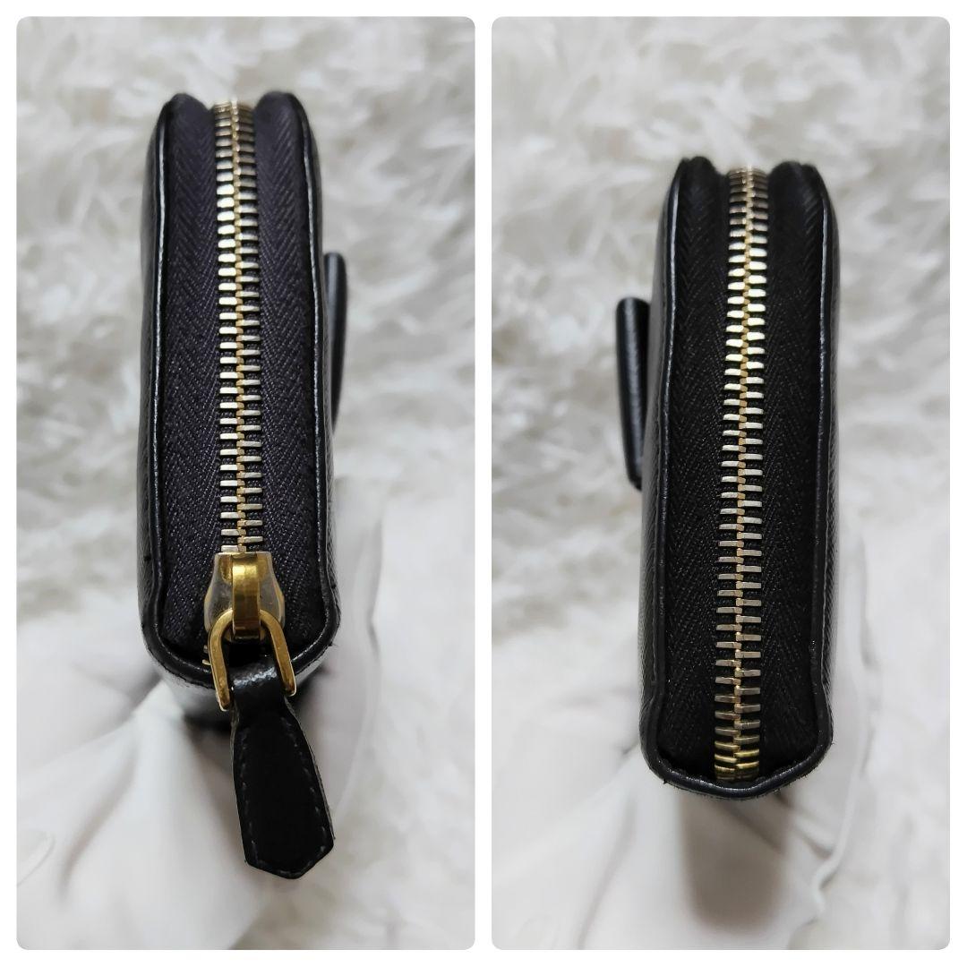 近年美品✨プラダ♡ラウンドファスナー長財布 ビッグリボン