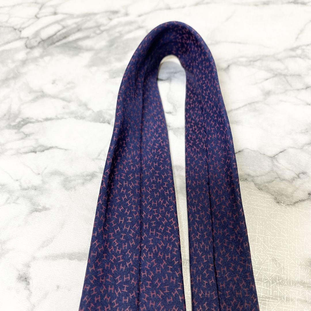 ✨極美品✨汚れなし✨光沢あり✨HERMES ファソネ 現行 H柄 ネクタイ