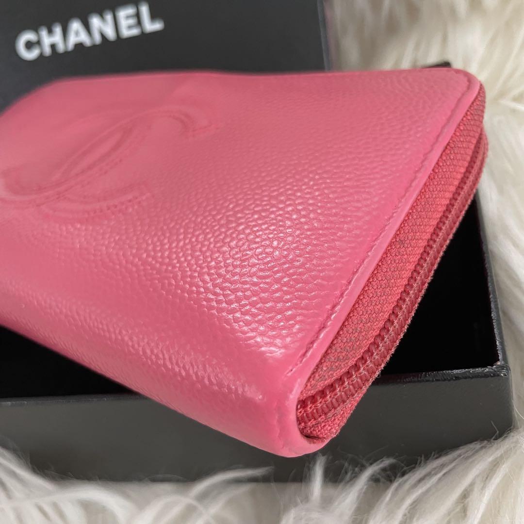 ！新品同然！　CHANEL シャネル　ラウンドファスナー　ピンク CHANEL シャネル ヴィンテージ マドモワゼル ラウンドファスナー