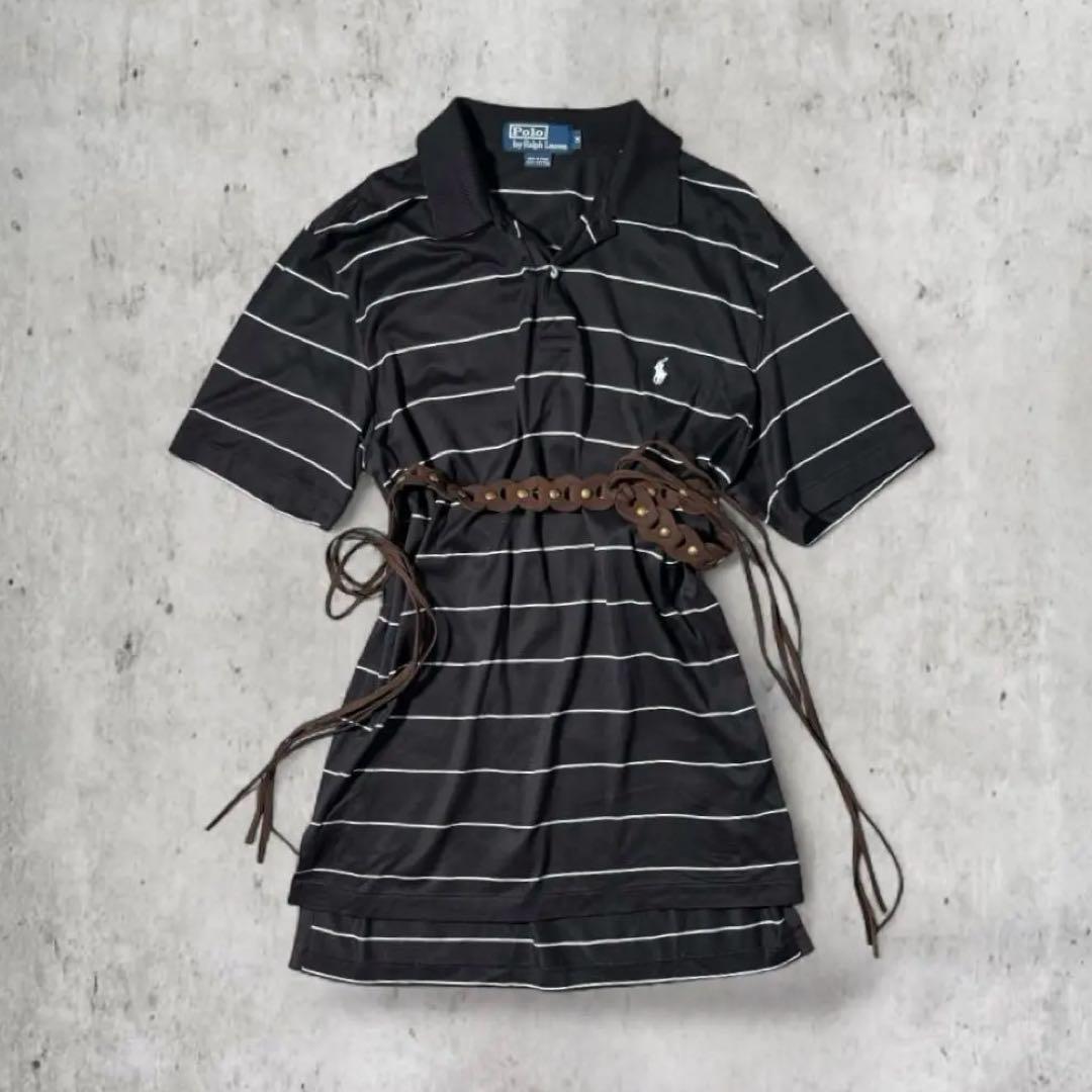 【90s】RalphLauren BorderPoloShirt old古着