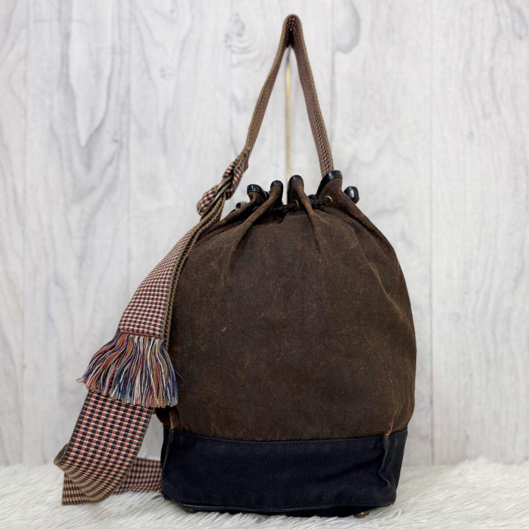 希少♡ヴィンテージ加工♡KAPITAL キャピタル 巾着 ショルダーバッグ