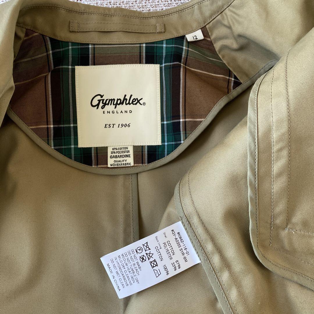 Gymphlex ジムフレックス ベージュ トレンチコート ショート丈Msize