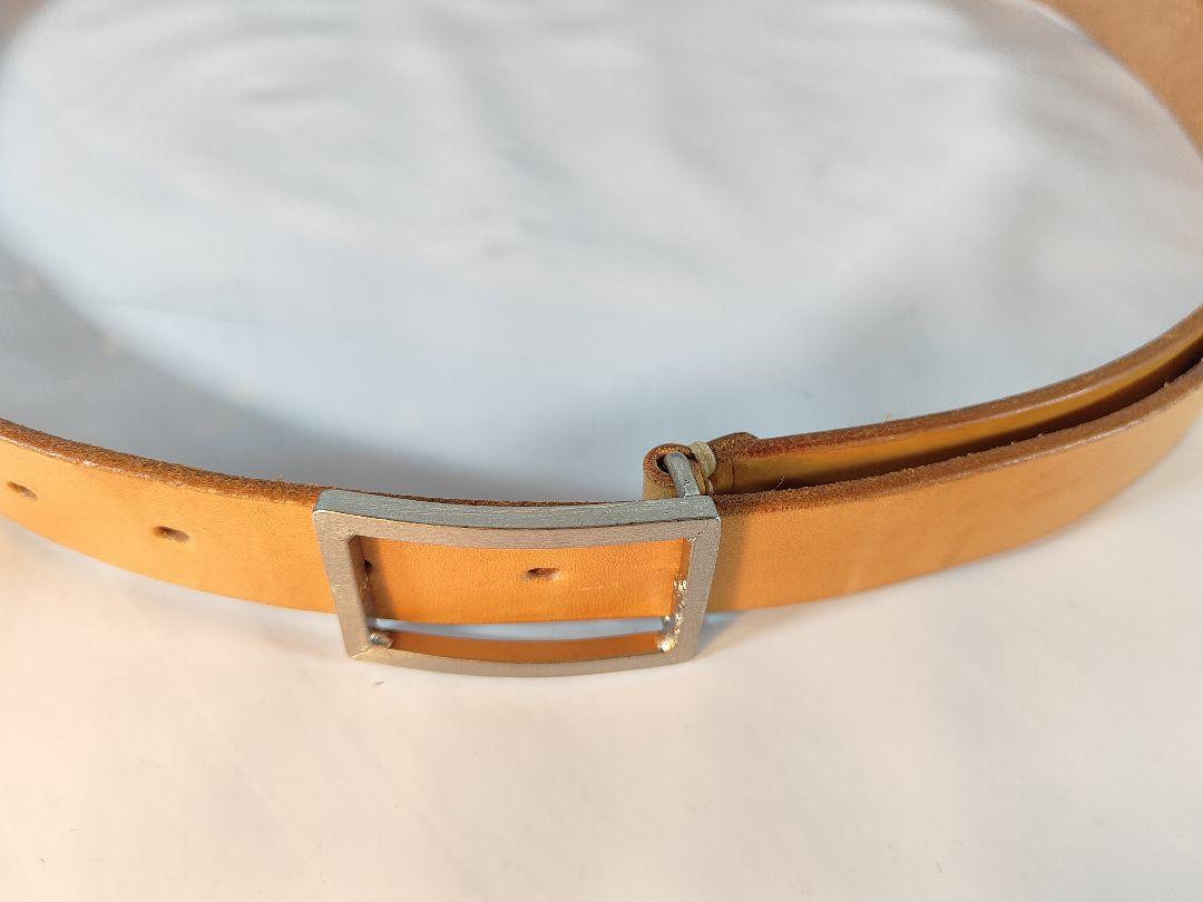 【美品】Y's ワイズ　日本製正規品　高級レザーベルト　本革／ヌメ革　キャメル色