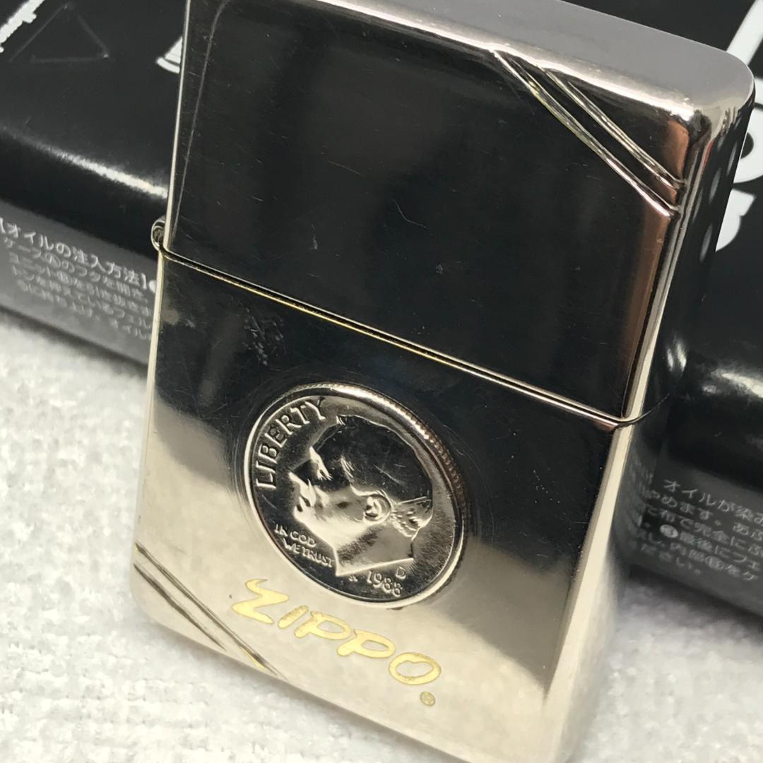 ★ ZIPPOライター★ ダイアゴナル リバティ コイン貼り ヴィンテージ品
