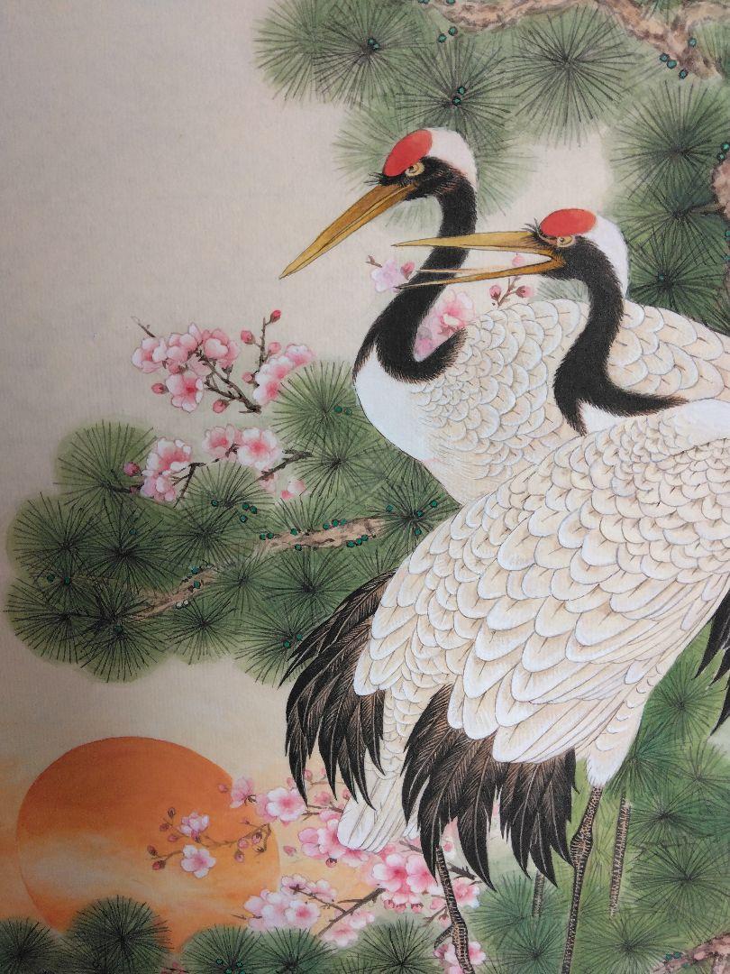 水墨画　松鶴長春