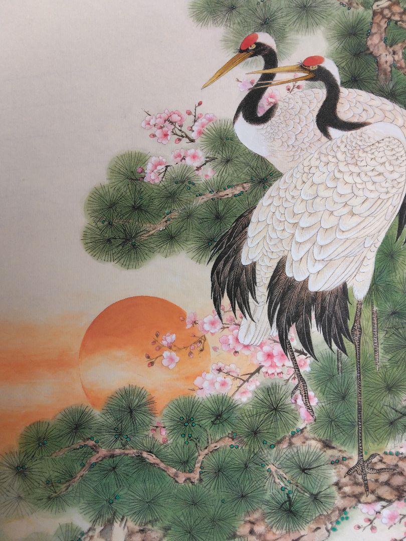 水墨画　松鶴長春