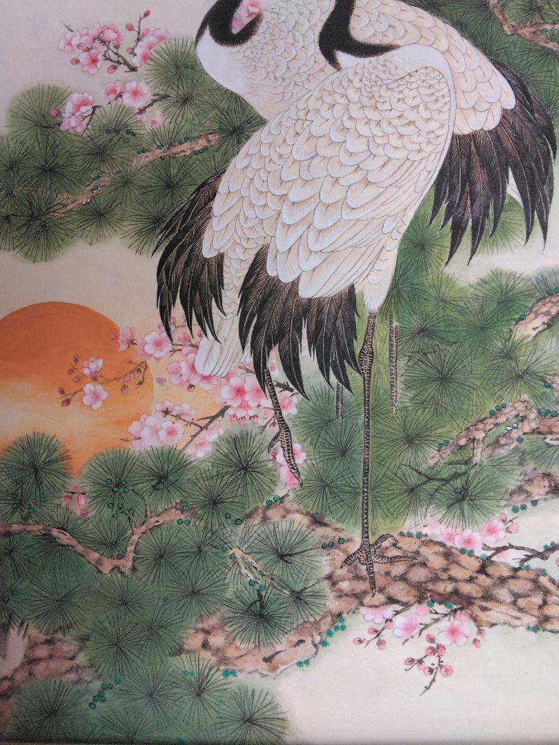 水墨画　松鶴長春