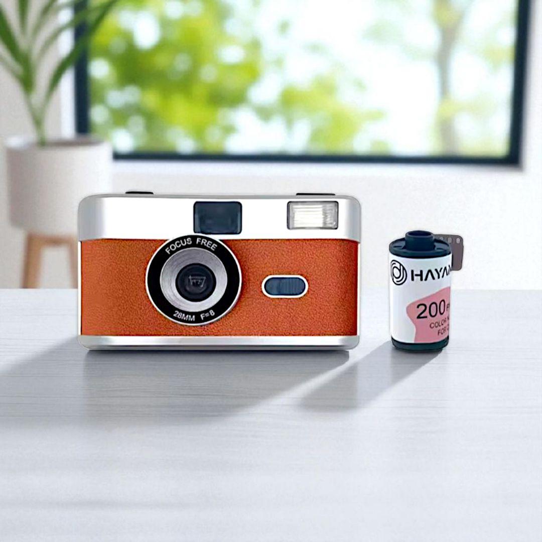 ⭐️新品⭐️何度も使える！レトロフィルムカメラ フラッシュ付き ブラウン