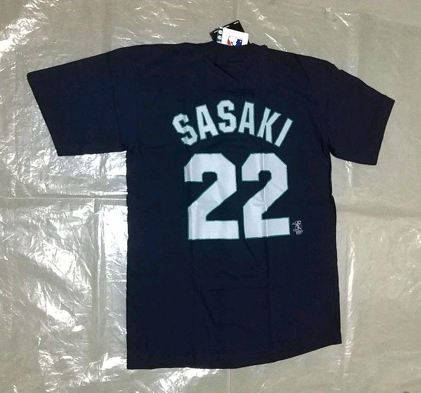 新品 佐々木主浩 Tシャツ M 濃紺 シアトルマリナーズ MLB