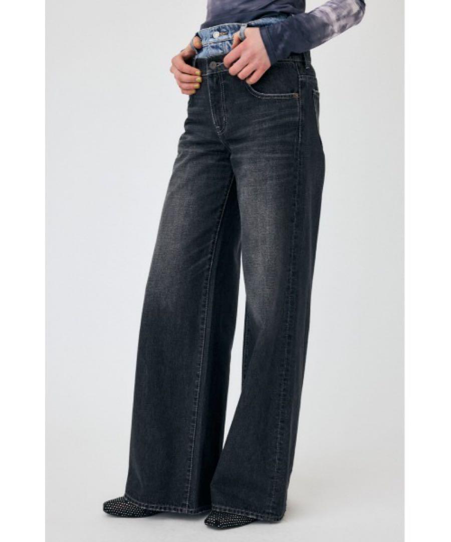 moussy W WAIST WIDE LEG STRAIGHT