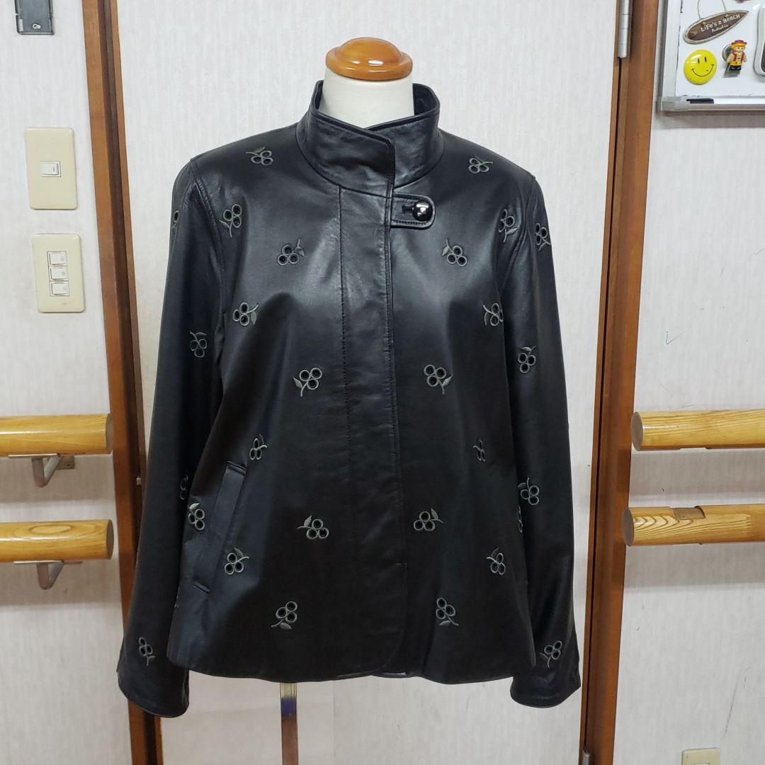 本当に信頼出来る商品 希少［透かし花柄刺繍］レグナ 羊革ジャケット ハイネック ミリタリージャケット