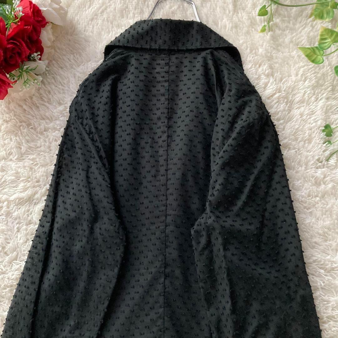 ナラカミーチェ　スキッパーシアーブラウス　スノーカットボイル　長袖　ブラック　1