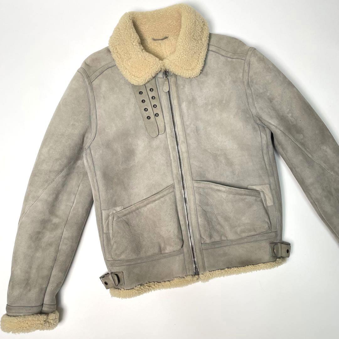 【希少】イタリア製 Ralph Lauren ムートンジャケット M 羊革 本革