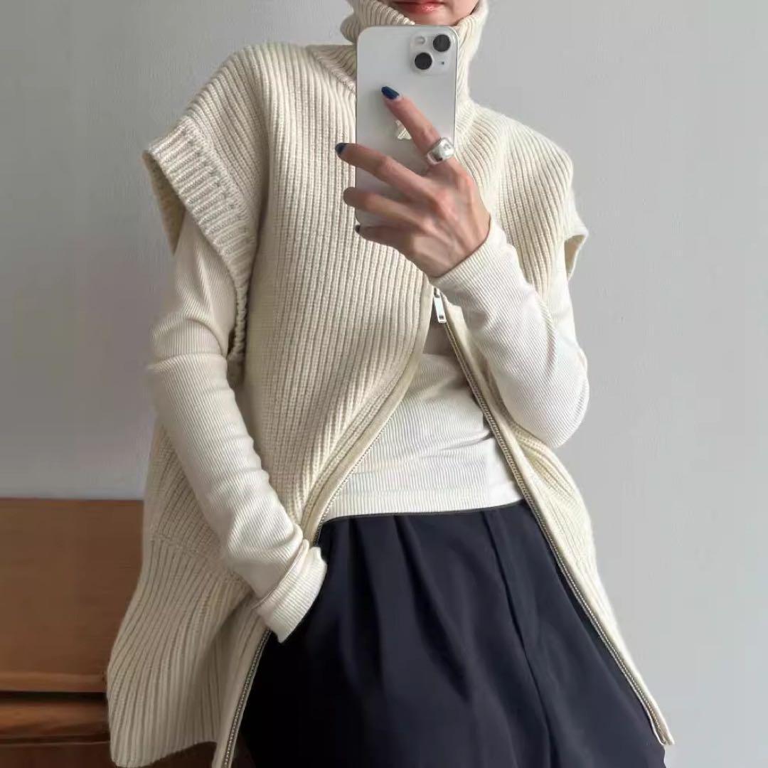CLANE（クラネ）の「ZIP COLLAR KNIT VEST（ベスト）」 - WEAR
