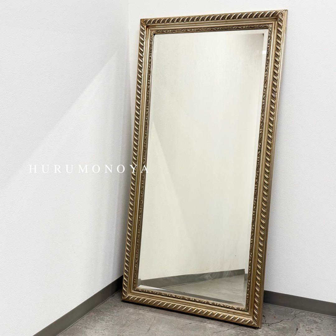 SNT1123 金縁 壁掛け アンティークミラー ウォールミラー ヴィンテージやや傷や汚れあり