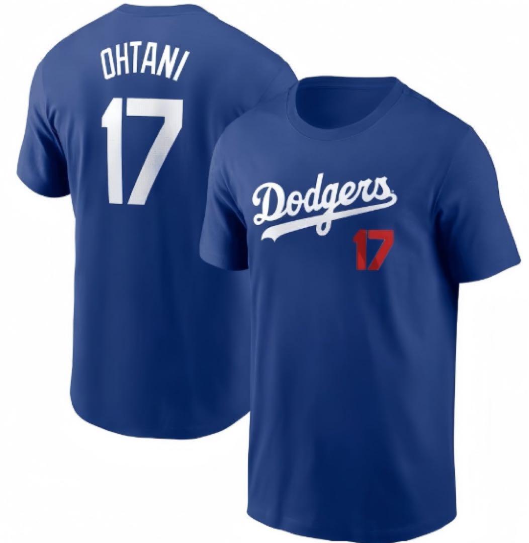 期間限定セール ユニフォーム ドジャース 大谷翔平 新品】 Tシャツ L ブルー 青 スポーツ選手
