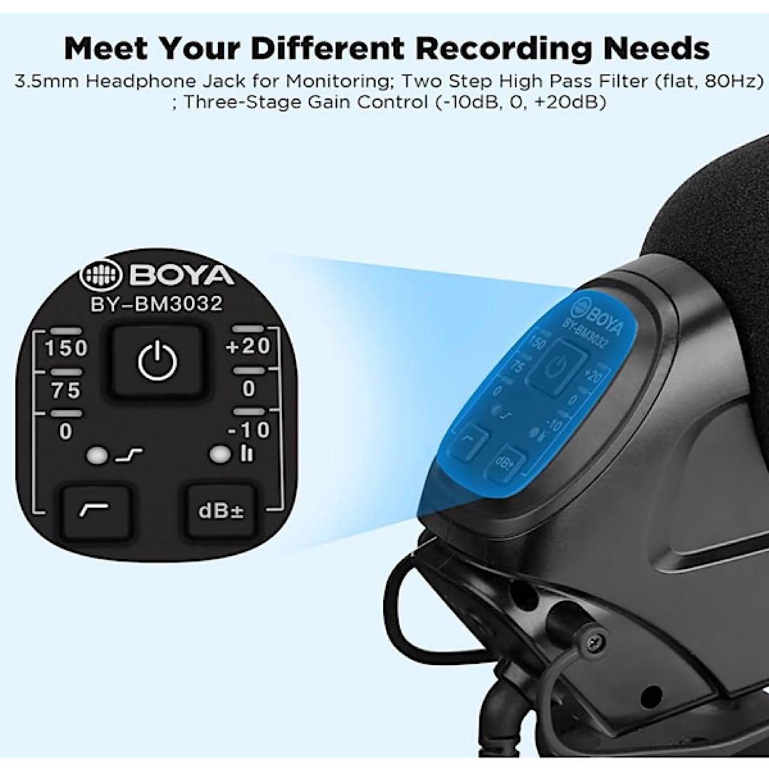 【美品】BOYA BY-BM3032 プロフェッショナル外付けカメラマイク