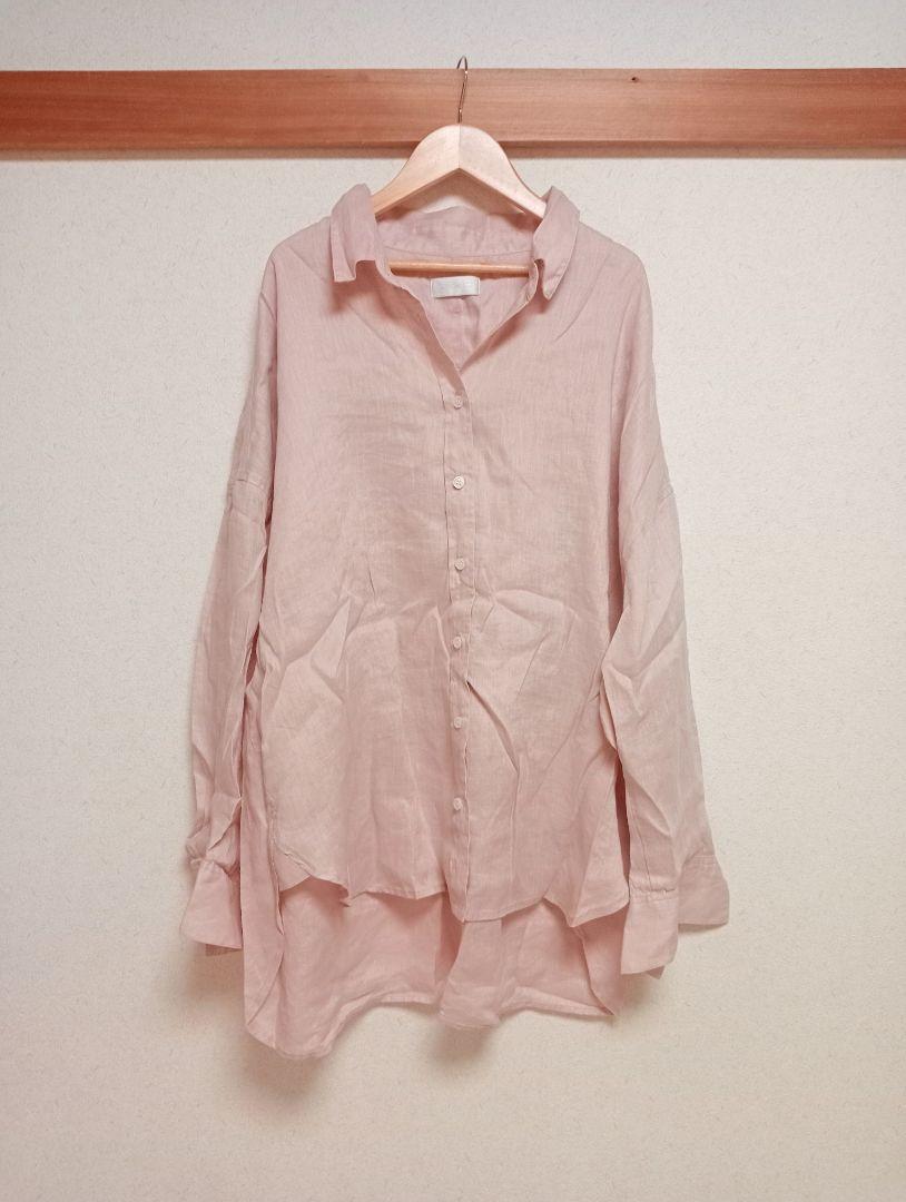 新品/ピンク/2025年商品/RIVE DROITE リネンワイドシャツ