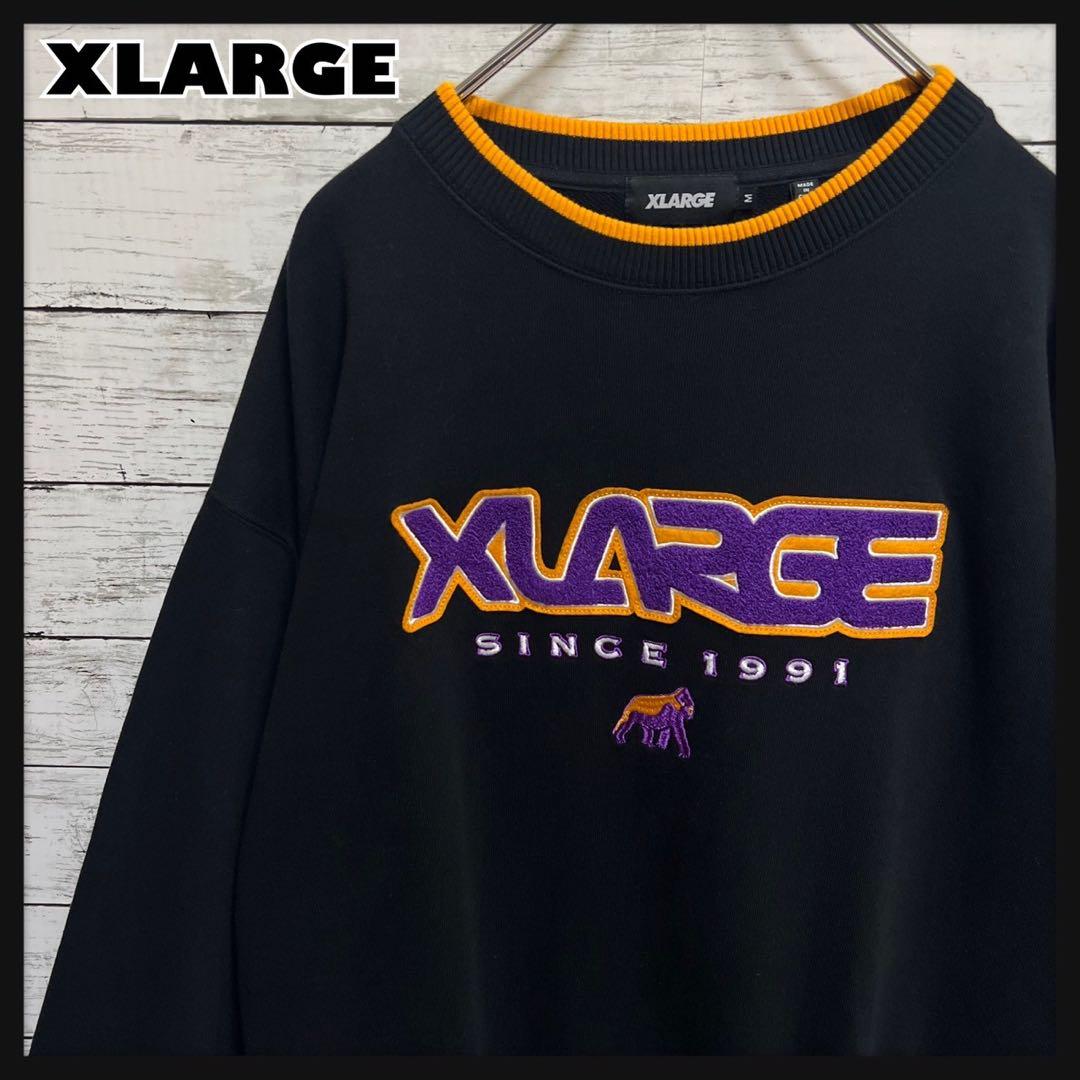 【即完売モデル】エクストララージ☆センターパイルロゴ スウェット☆美品 6787 画像1