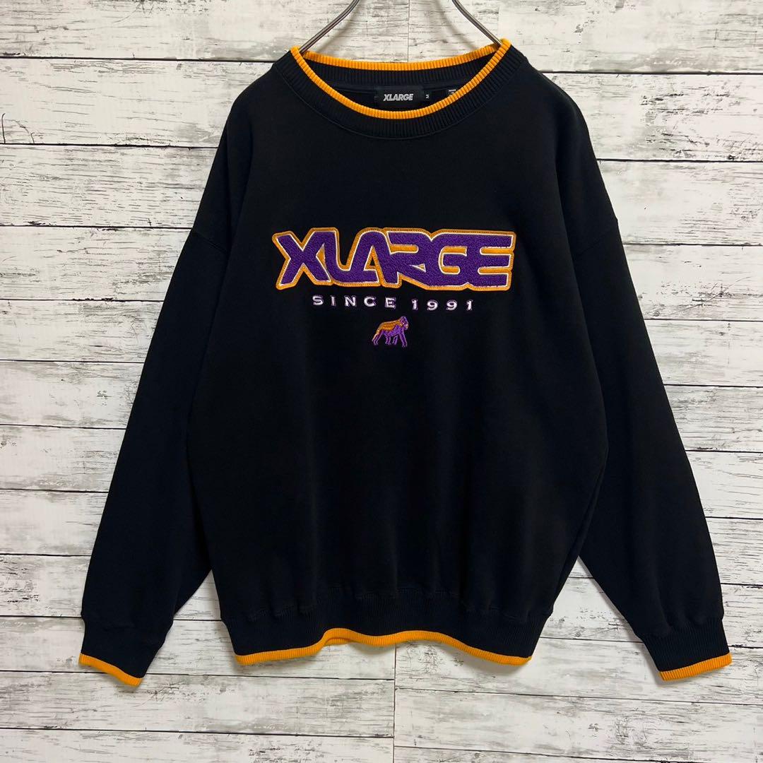 【即完売モデル】エクストララージ☆センターパイルロゴ スウェット☆美品 6787 画像2