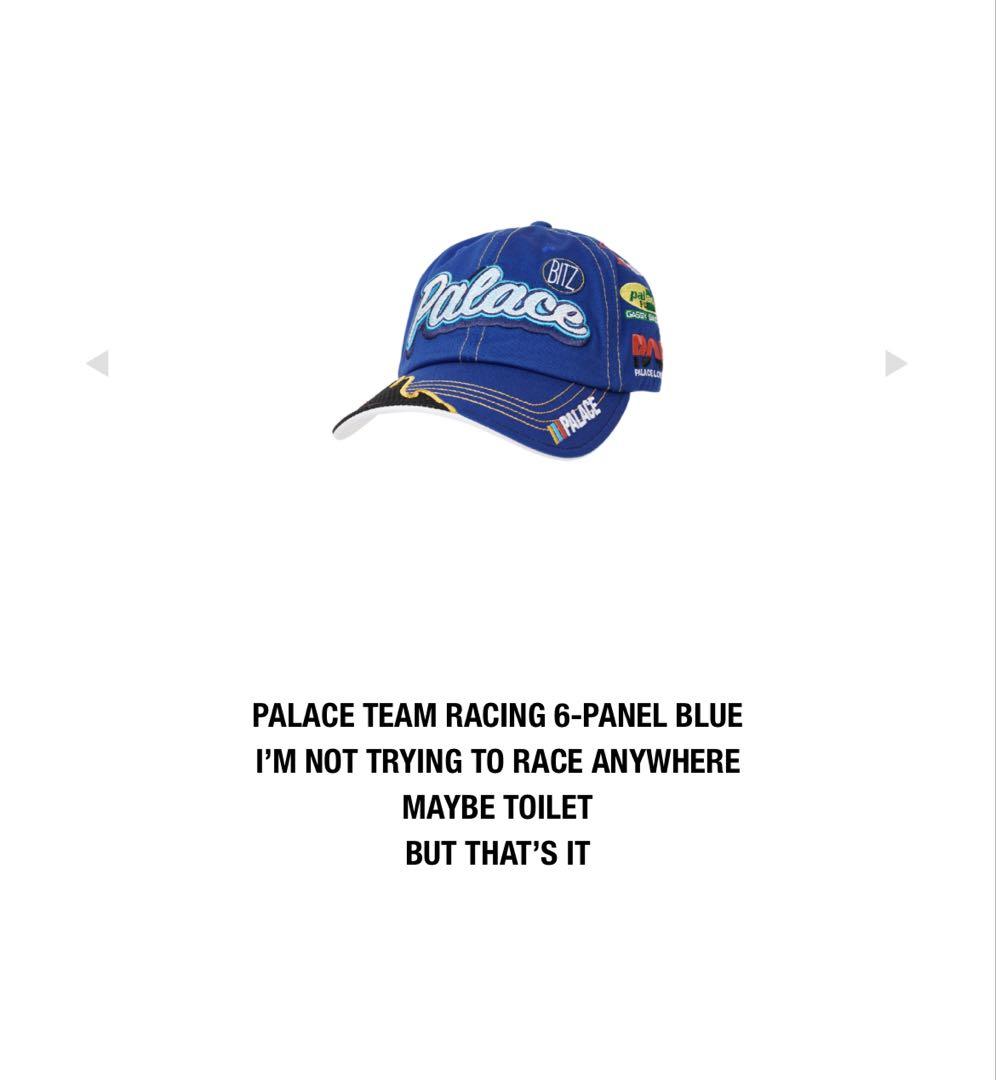 PALACE キャップ TEAM RACING 6-PANEL BULUE