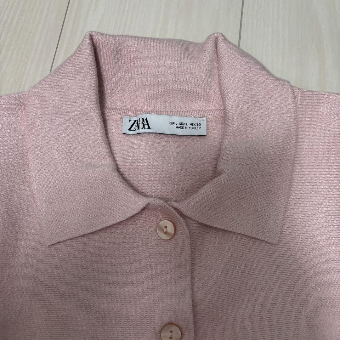 ZARA ザラ ピンクペプラムカーディガン ニット セーター シャツ