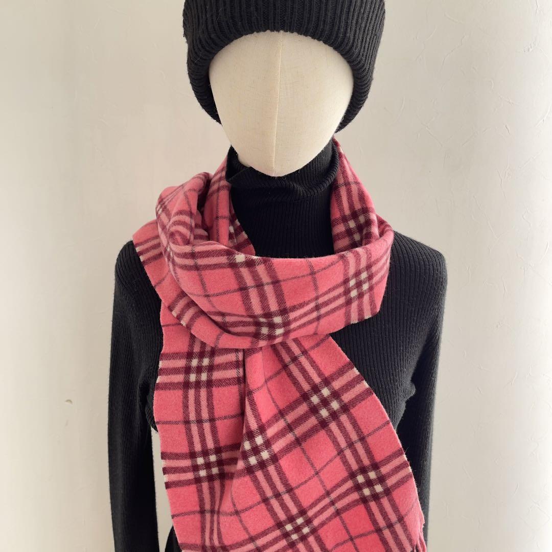 ✴️バーバリー Burberry マフラー ピンク カシミヤ 美品